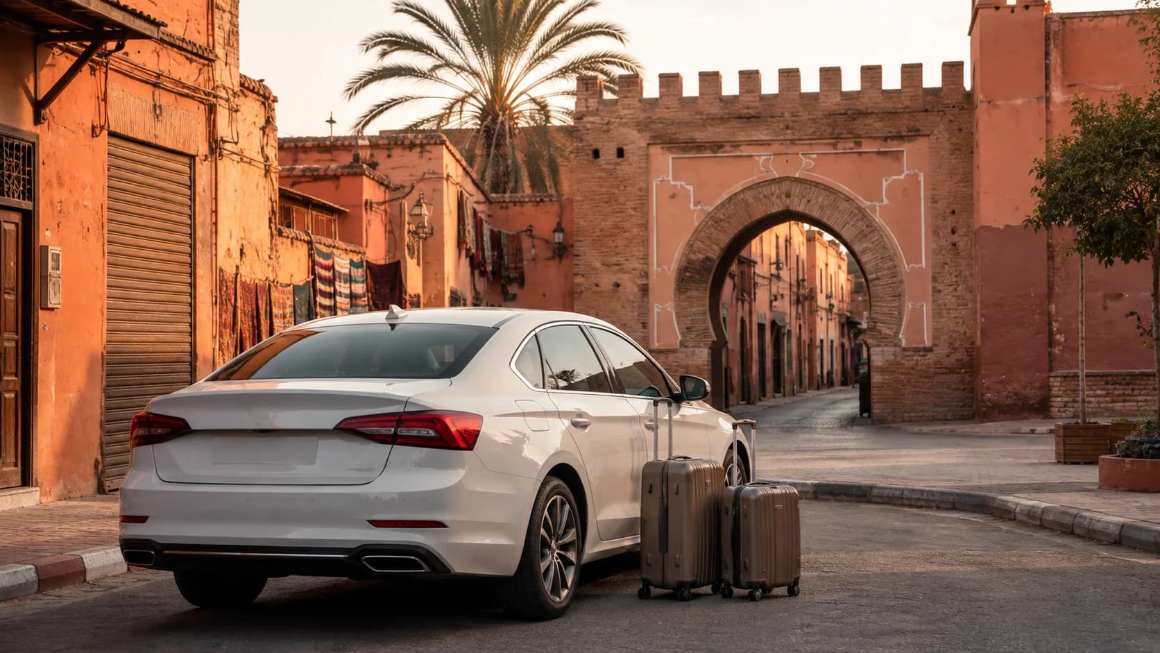 Flughafen Marrakesch zum Bab Doukkala und Treffpunkte in der Medina